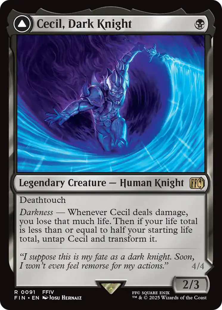 Cecil, Dark Knight // Cecil, Redeemed Paladin (FIN-091) - FINAL FANTASY Foil - Image 6