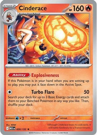 Cinderace 028 - Rare - Reverse Holofoil