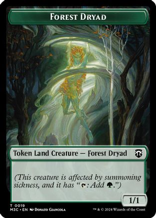 Forest Dryad // Emblem - Vivien Reid Double-Sided Token (M3C-19 // 28) - Commander: Modern Horizons 3
