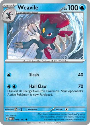Weavile (045/217) - ME Ascended Heroes Reverse Holofoil