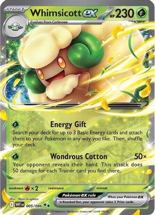 Whimsicott ex 005/086 - Double Rare - Holofoil