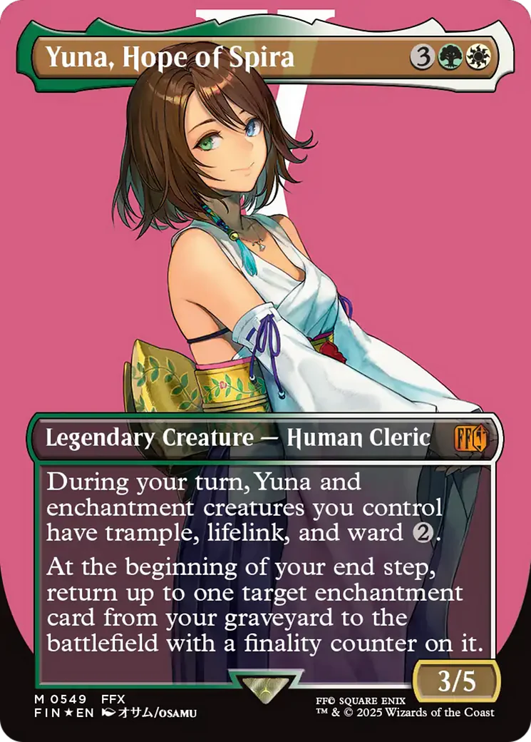 Yuna, Hope of Spira (Borderless) (Surge Foil) (FIN-548) - FINAL FANTASY